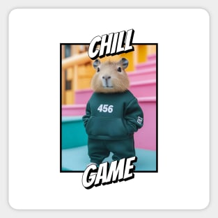 Chill Capybara Squid Game Sticker